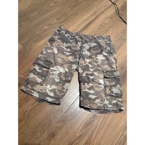 INC International Concepts Mens Camo Cargo Shorts Brown Tan Ripstop Size 34